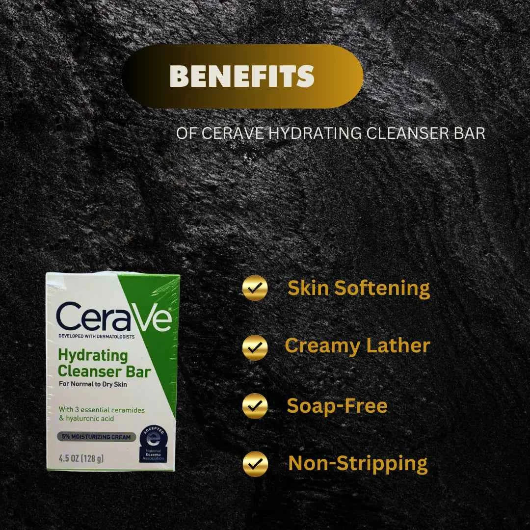 CeraVe Hydrating Cleanser Bar with Ceramides & Hyaluronic Acid