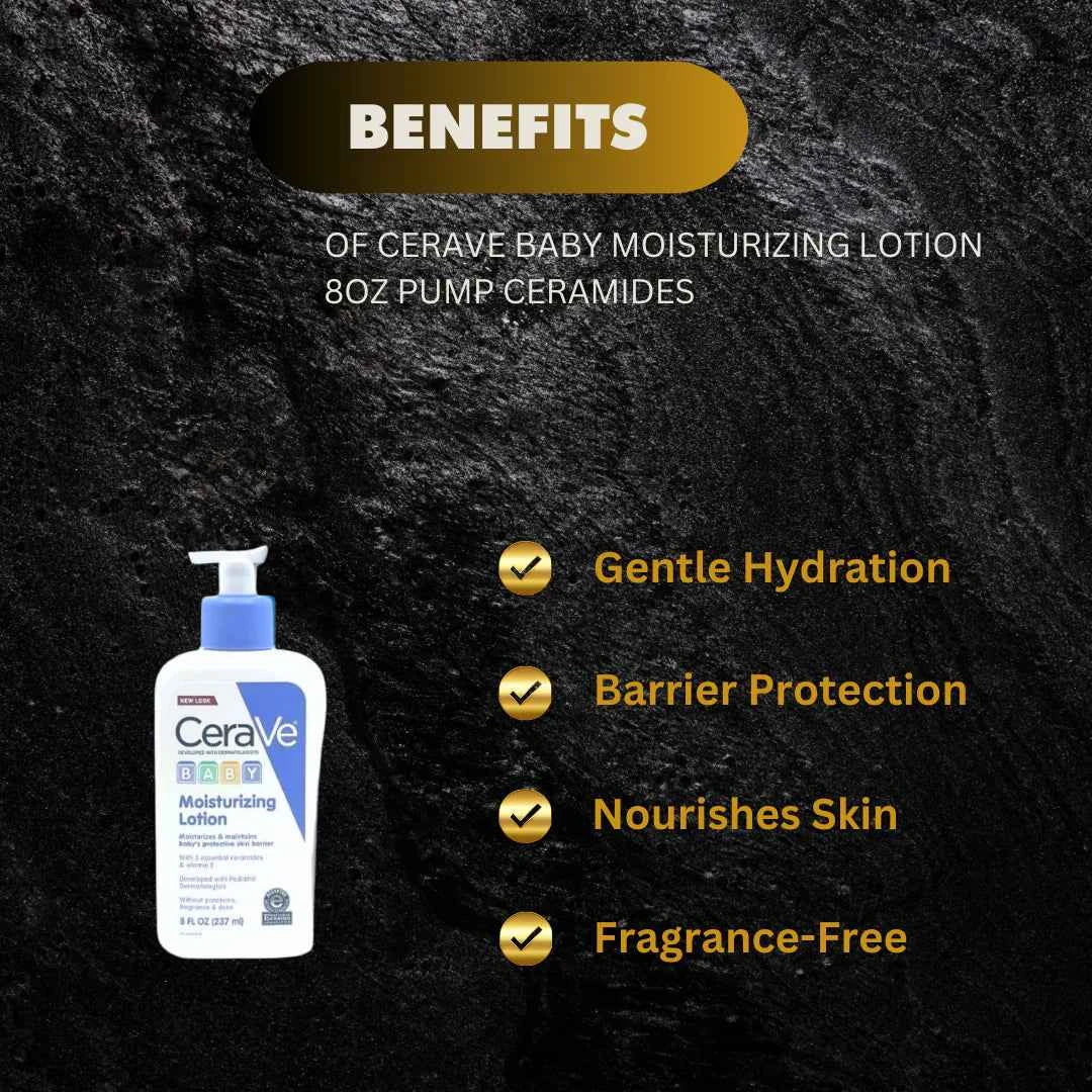 CeraVe Baby Moisturizing Lotion with Ceramides & Hyaluronic Acid Pump – 8 oz