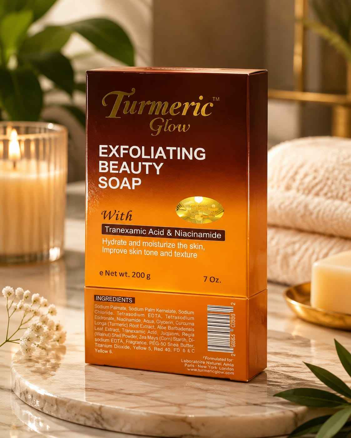 Turmeric Glow Beauty Soap with Turmeric Extract & Niacinamide – 200g / 7 oz