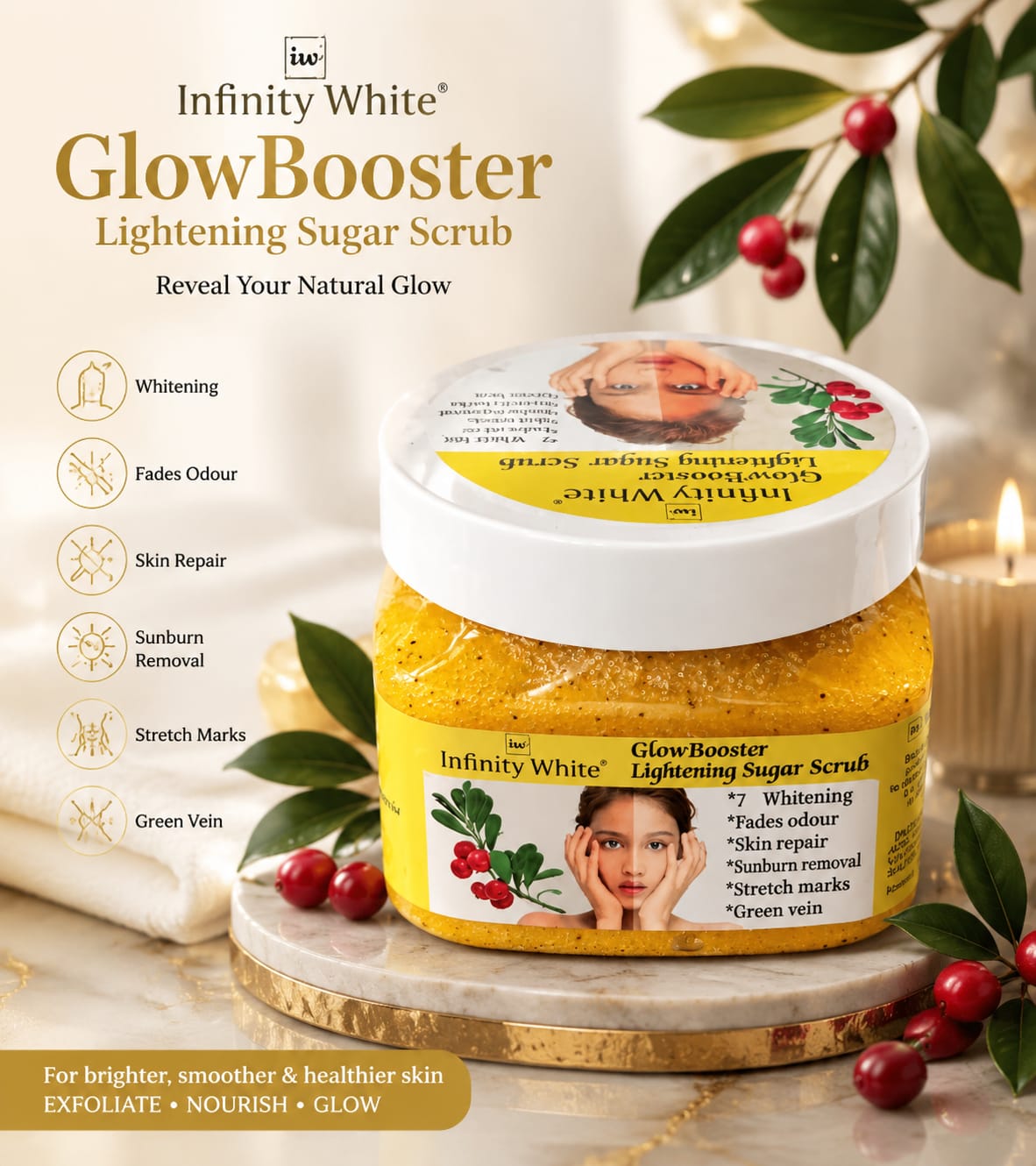 Infinity White Glow Booster Sugar Scrub