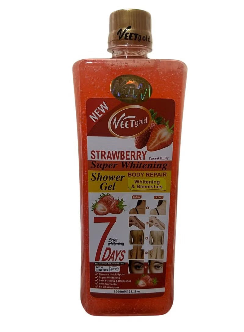 veet gold Strawberry Shower Gel with Strawberry Extract – Daily Cleansing Body Wash, 1000 ml