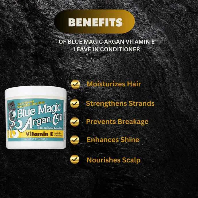 Blue Magic Argan Oil Vitamin E Leave-In Conditioner 13.75oz / 390g