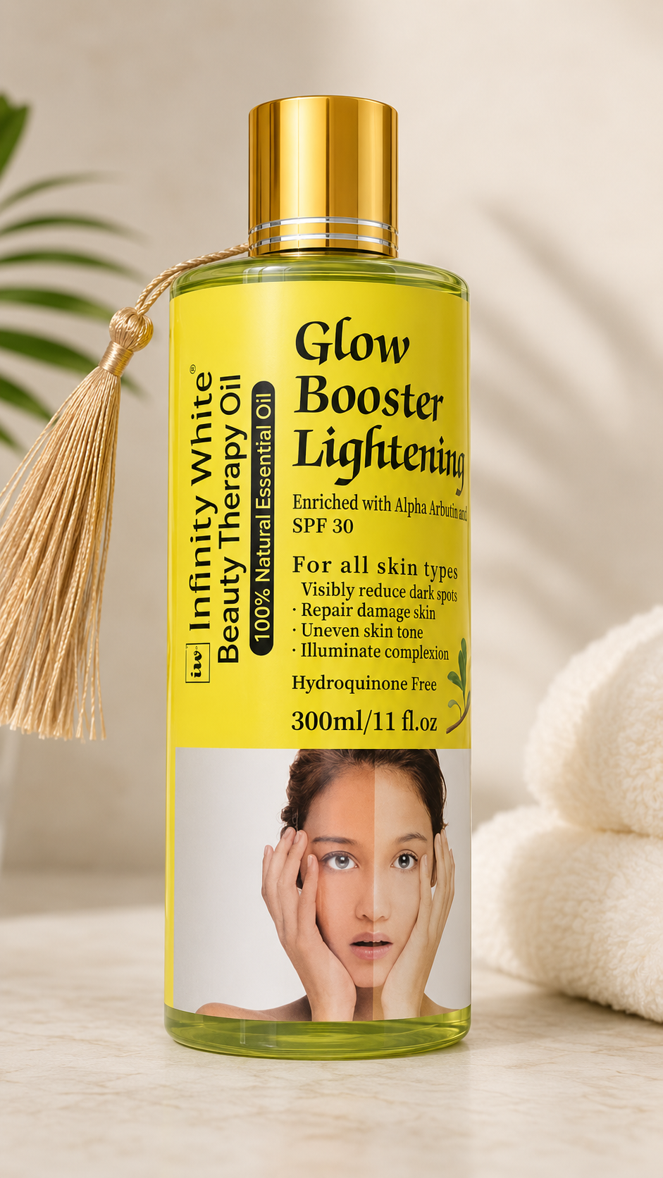 Infinity White Beauty Therapy Body Oil with Alpha Arbutin & Kojic, 300 ml