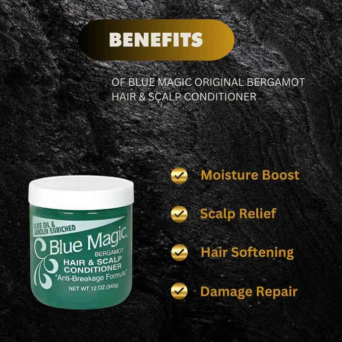 Blue Magic Original Bergamot Hair & Scalp Conditioner 12oz