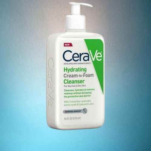CeraVe Hydrating Cream-to-Foam Cleanser for Normal to Dry Skin with Ceramides & Hyaluronic Acid – 16 fl oz (473 ml)