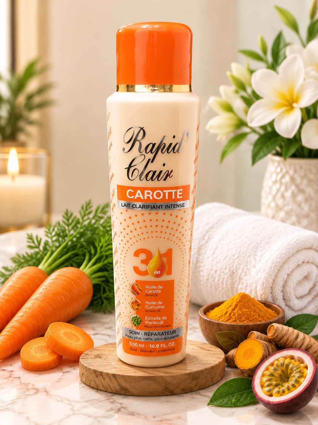 Rapid Clair Carrot Body Lotion with Moringa & Turmeric Oils