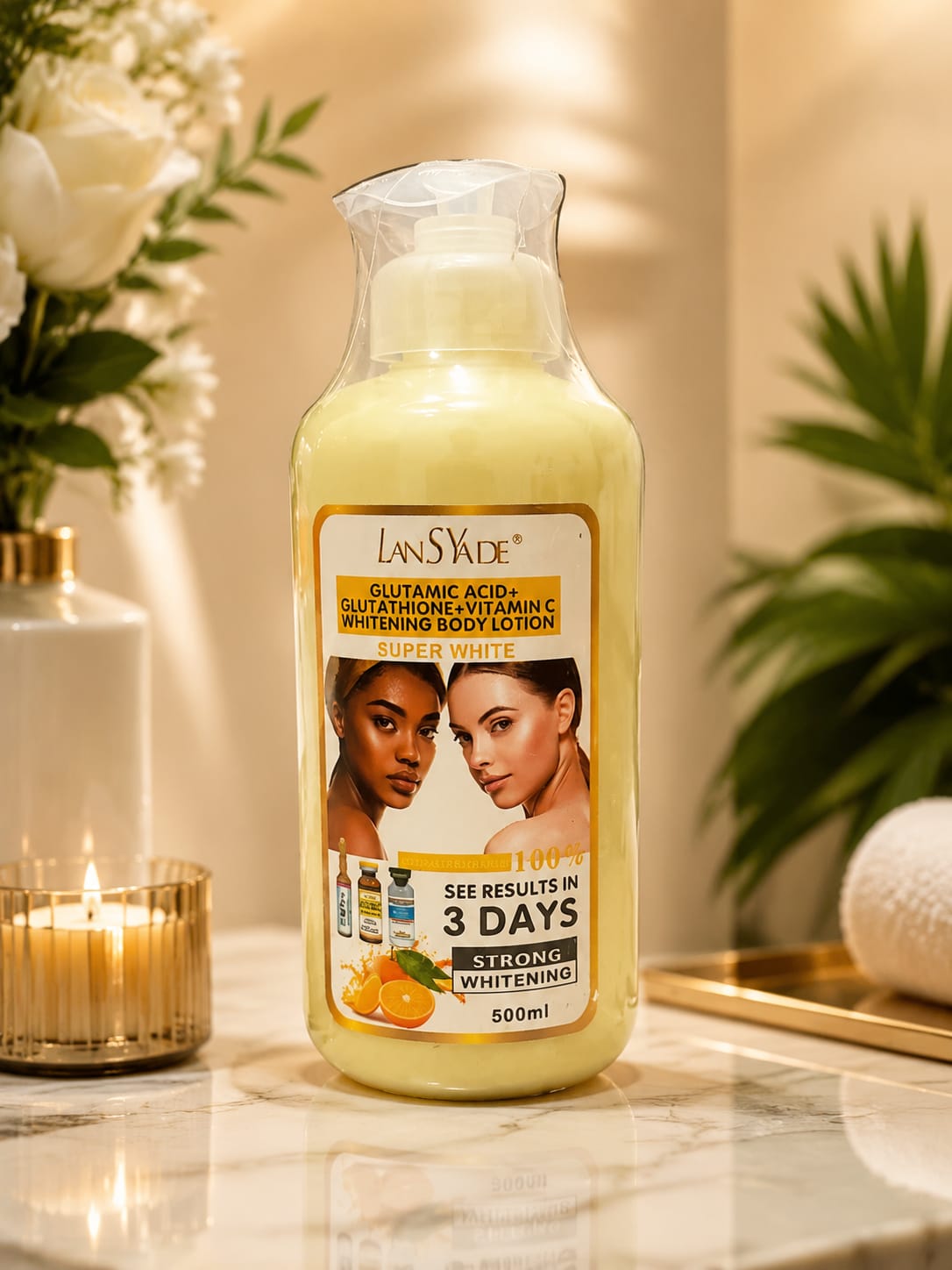 LansYade Glutamic Acid + Vitamin C Body Lotion – 500ml