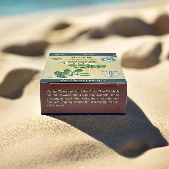 African Black Soap Naturally Blended Olive Soap with Aloe Vera 3.5oz - Bazarora