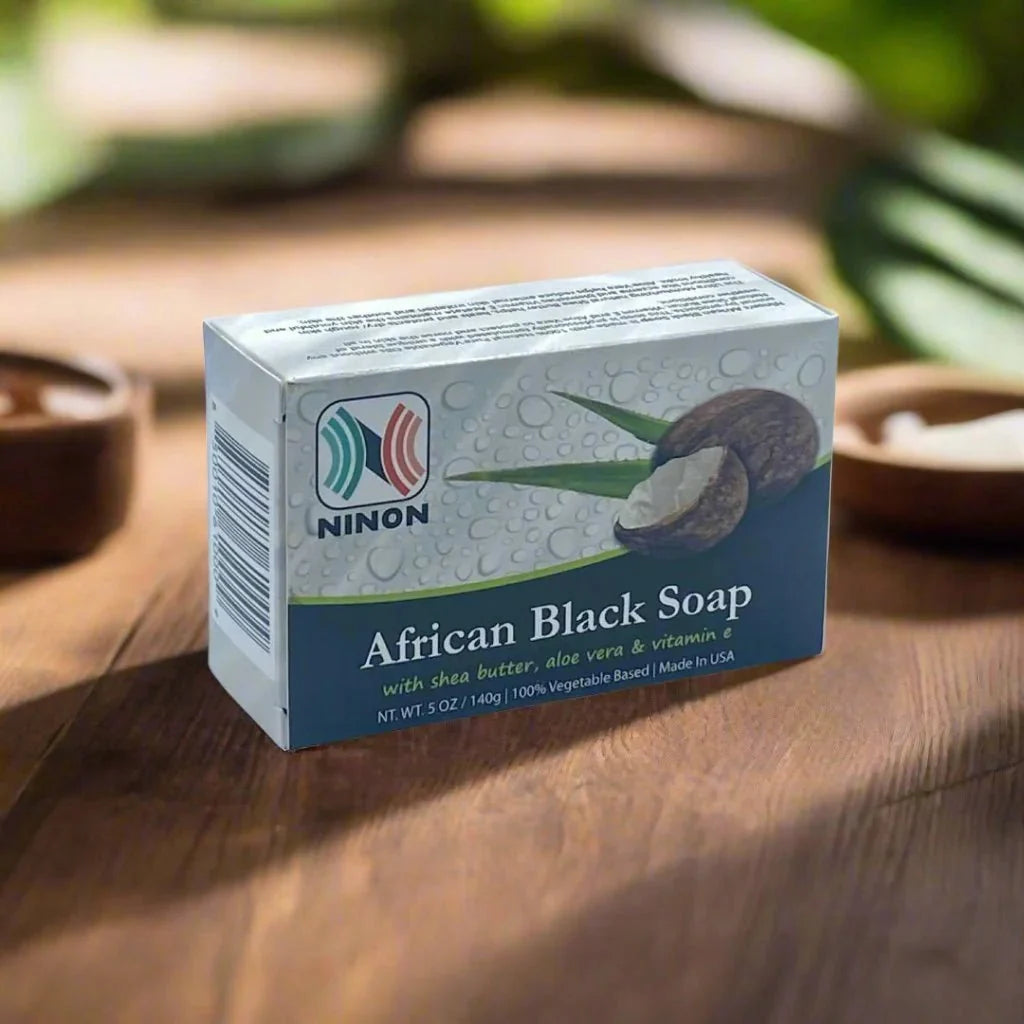 African Black Soap with Shea Butter 5oz / 140g - Bazarora