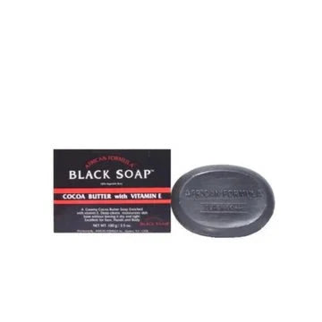 African Formula Black Soap Cocoa Butter With Vitamin E 3.5 oz / 100g - Bazarora