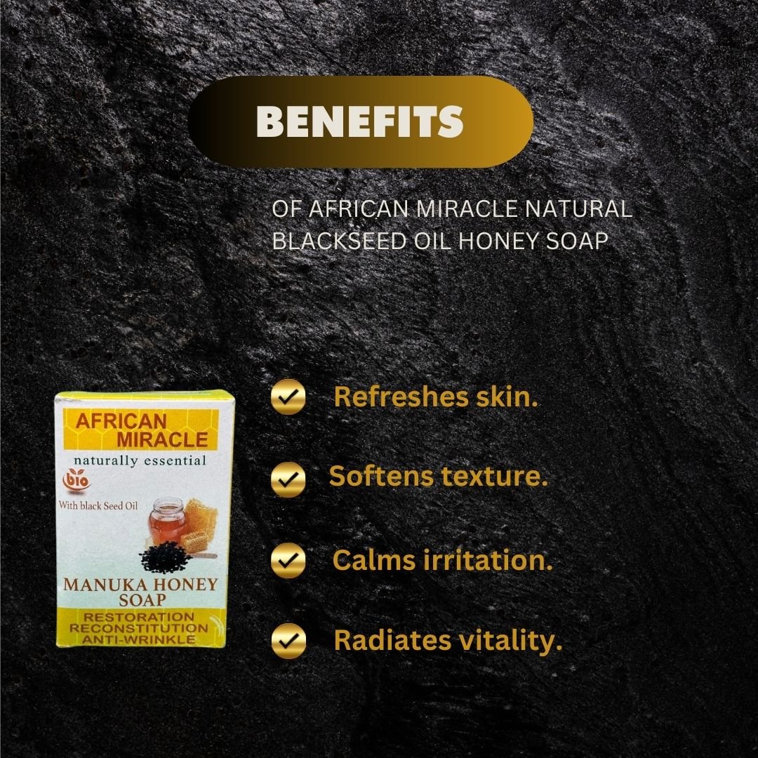 African Miracle Natural Blackseed Honey Soap 200g - Bazarora