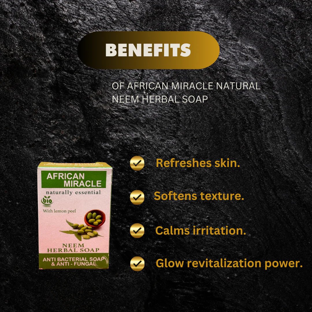African Miracle Natural Neem Herbal Soap 200g - Bazarora