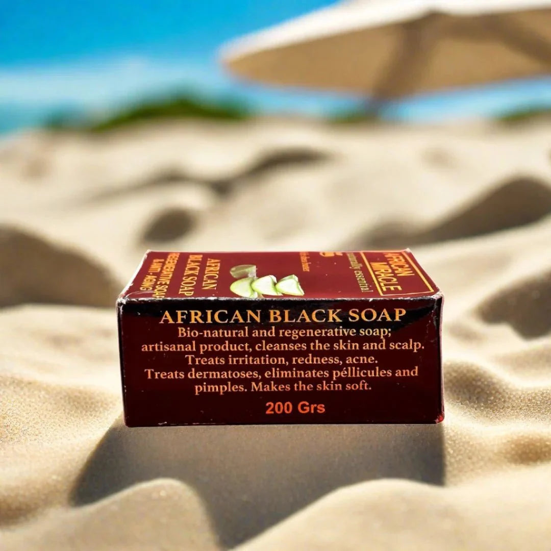 African Miracle Natural Shea Butter Black Soap 200g - Bazarora