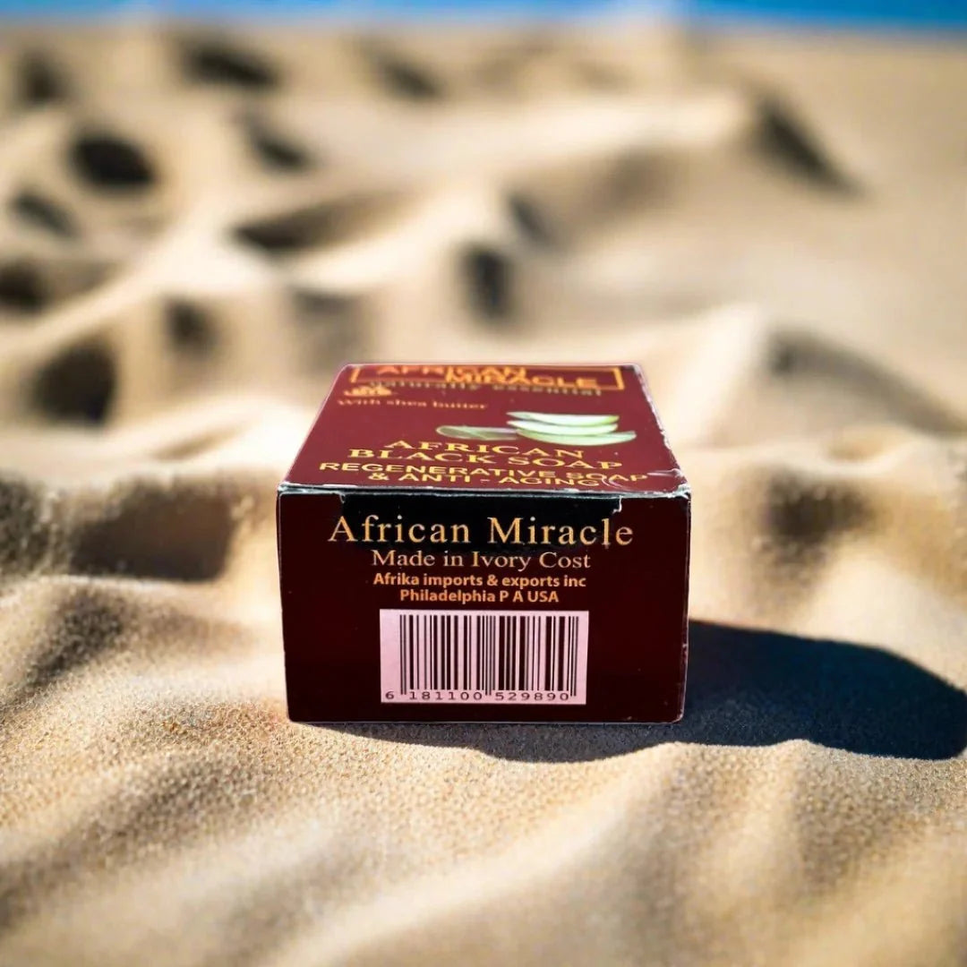 African Miracle Natural Shea Butter Black Soap 200g - Bazarora