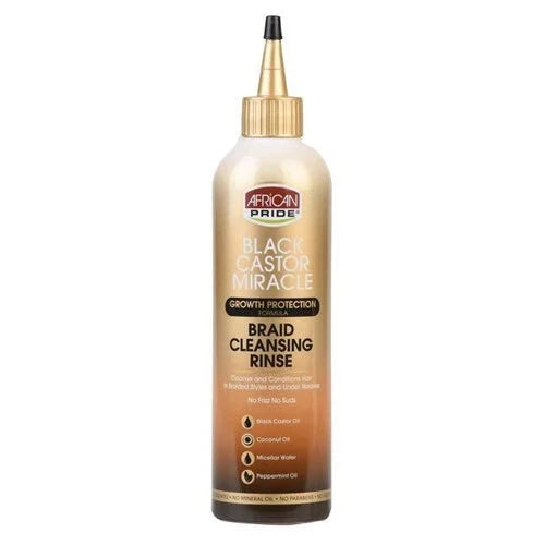 African Pride Black Castor Miracle Braid & Scalp Cleansing Rinse 12 oz - Bazarora