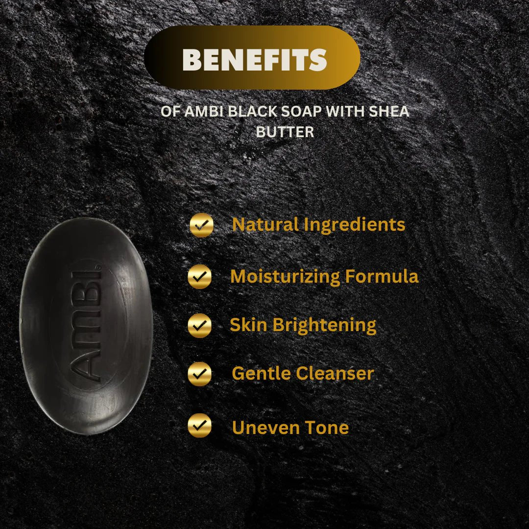 Ambi Black Soap with Shea Butter 3.5 oz - Bazarora