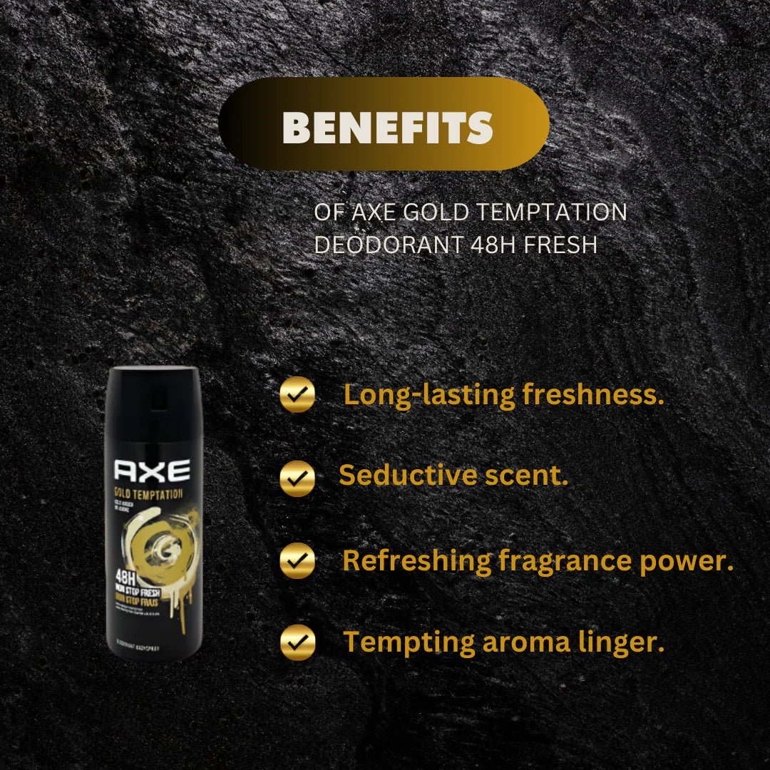 Axe Gold Temptation Deodorant Body Spray 150ml - Bazarora