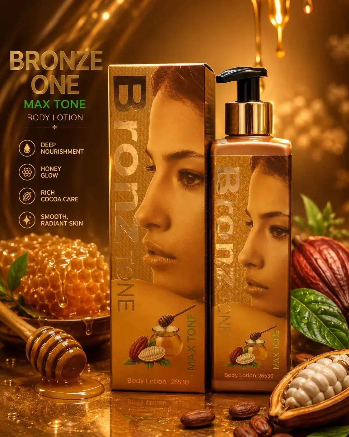 Bronz Tone Maxi Tone Cocoa Butter & Honey Body Milk 500ml | 17.1 oz