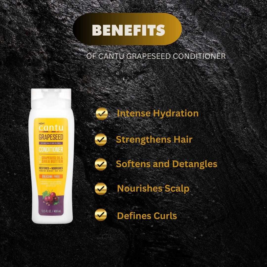 Cantu Grapeseed Strengthening Conditioner 13.5 oz - Bazarora