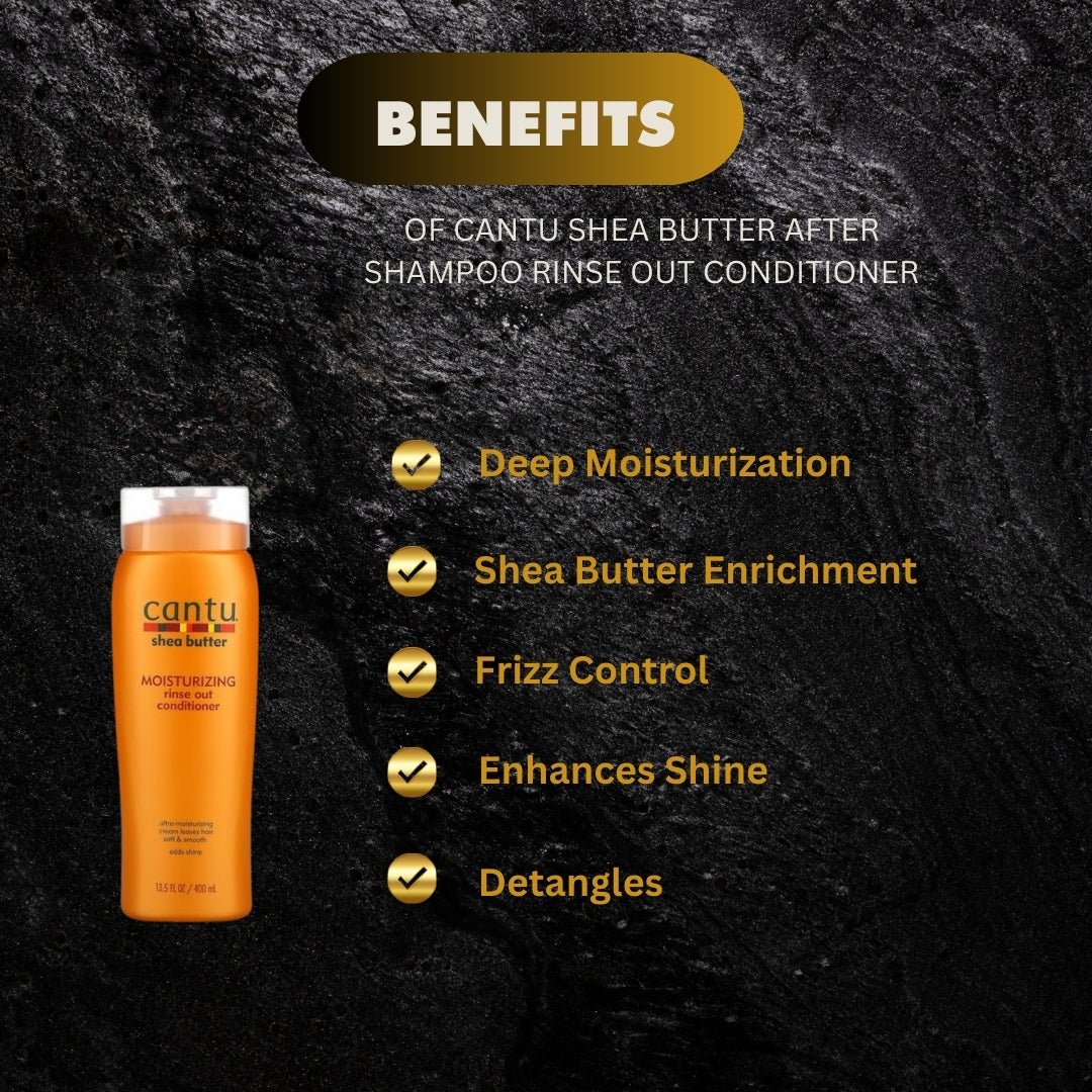 Cantu Shea Butter After Shampoo Rinse Out Conditioner 13.5 oz - Bazarora