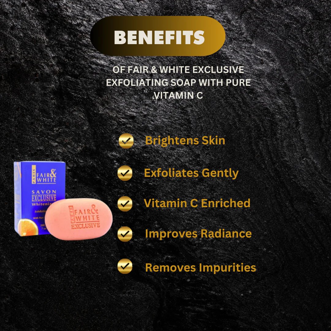 Fair & White Exclusive Body Soap with Vitamin C 7 oz - Bazarora