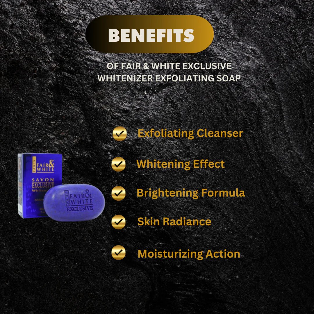 Fair & White Exclusive Soap with Apricot Seed Powder 7 oz - Bazarora
