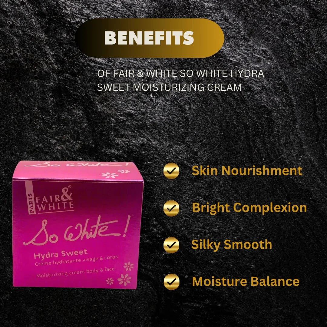 Fair & White Hydra Sweet Moisturizing Cream 400ml – Daily Hydrating Body Cream - Bazarora