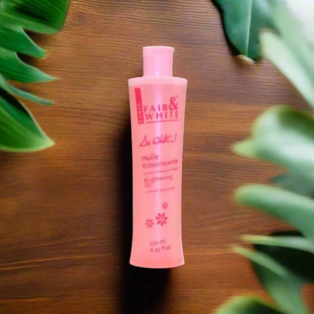 Fair & White So White Body Oil with Sweet Almond & Vitamin E 8.45 oz - Bazarora