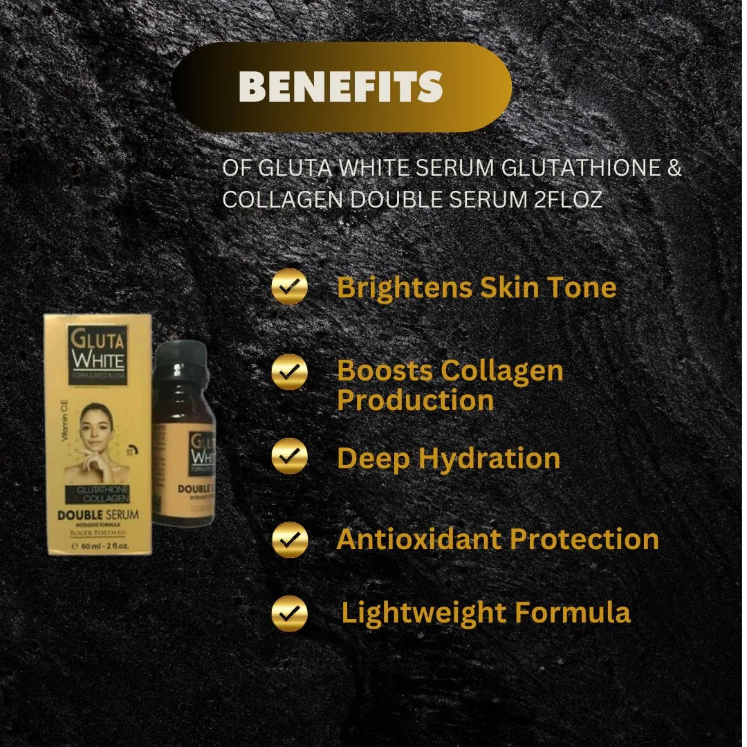 Gluta White Double Serum with Glutathione & Collagen 2 fl oz - Bazarora