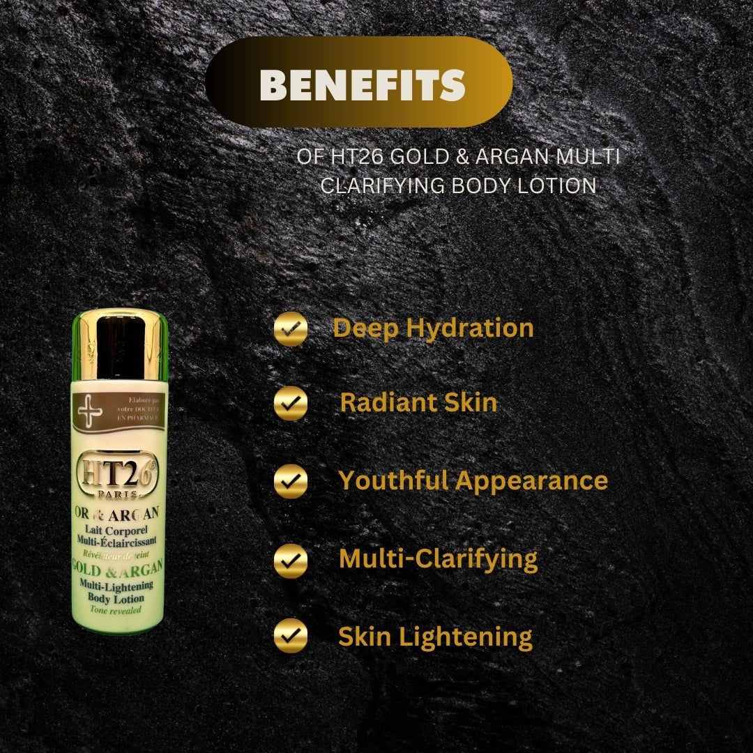HT26 Gold & Argan Body Lotion 500ml - Bazarora