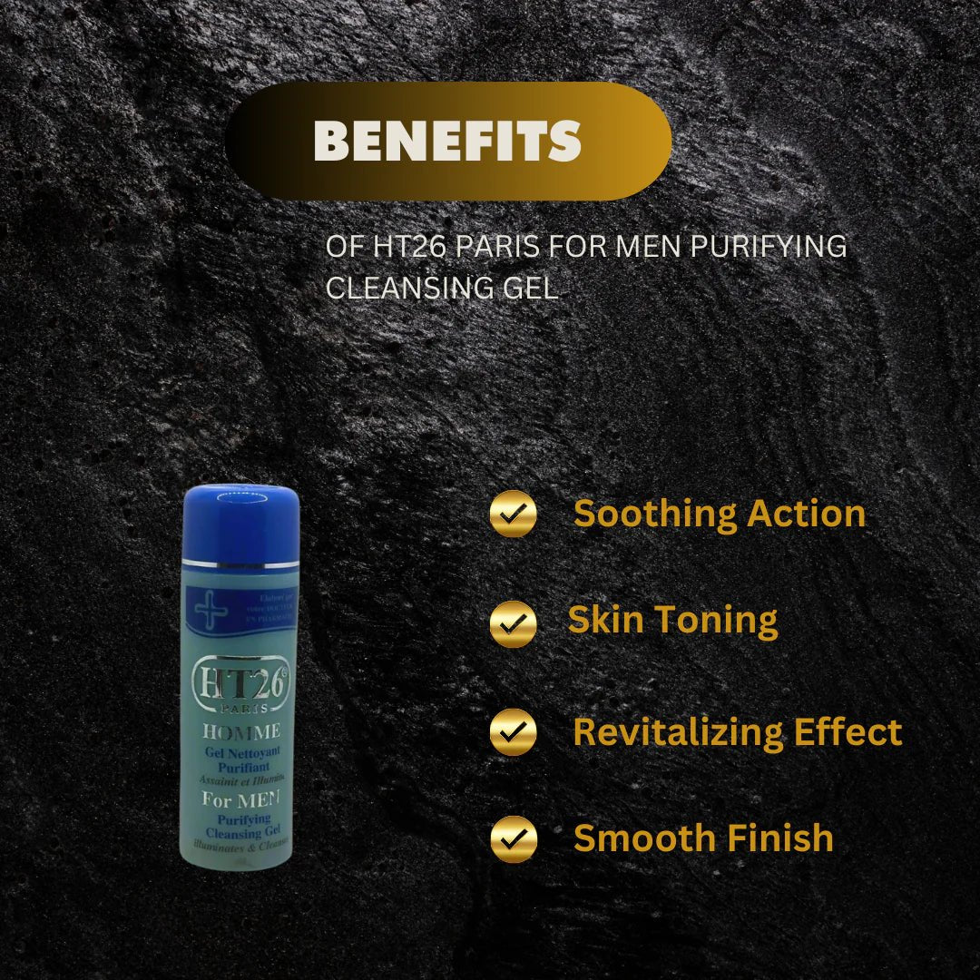 HT26 Paris Men’s Cleansing Gel with Gold Extracts 16 fl oz - Bazarora