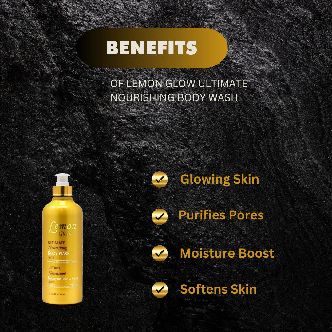 Lemon Glow Ultimate Nourishing Body Wash 750ml - Bazarora