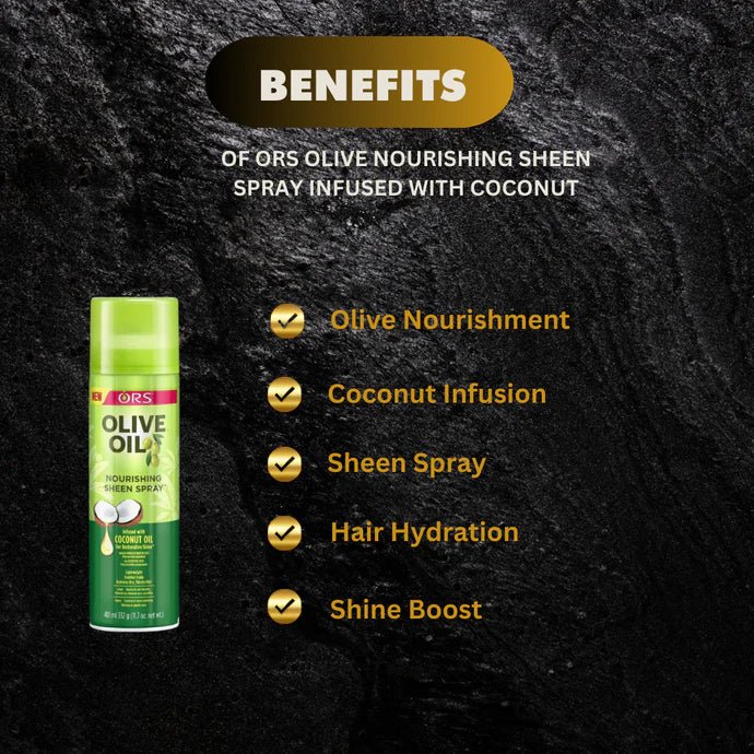 ORS Olive Nourishing Sheen Spray Infused with Coconut 11.7oz - Bazarora