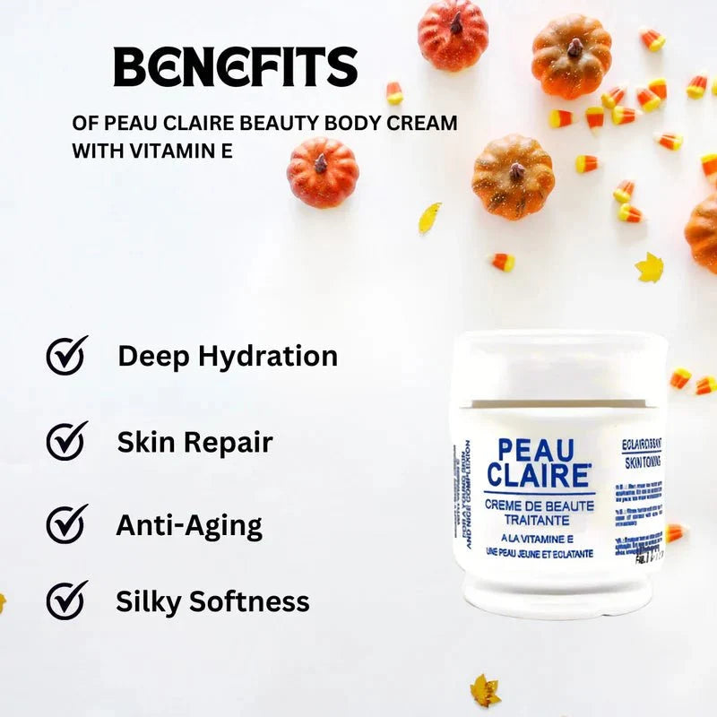 Peau Claire Beauty Body Cream with Vitamin E 11.16 oz – Nourishing Moisturizer - Bazarora