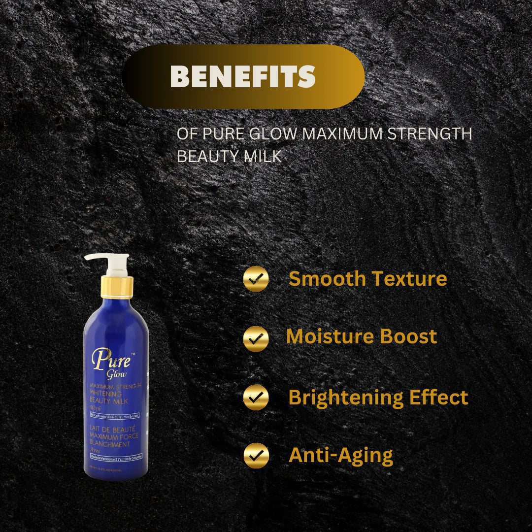 Pure Glow Maximum Strength Beauty Milk 16.8 oz - Bazarora