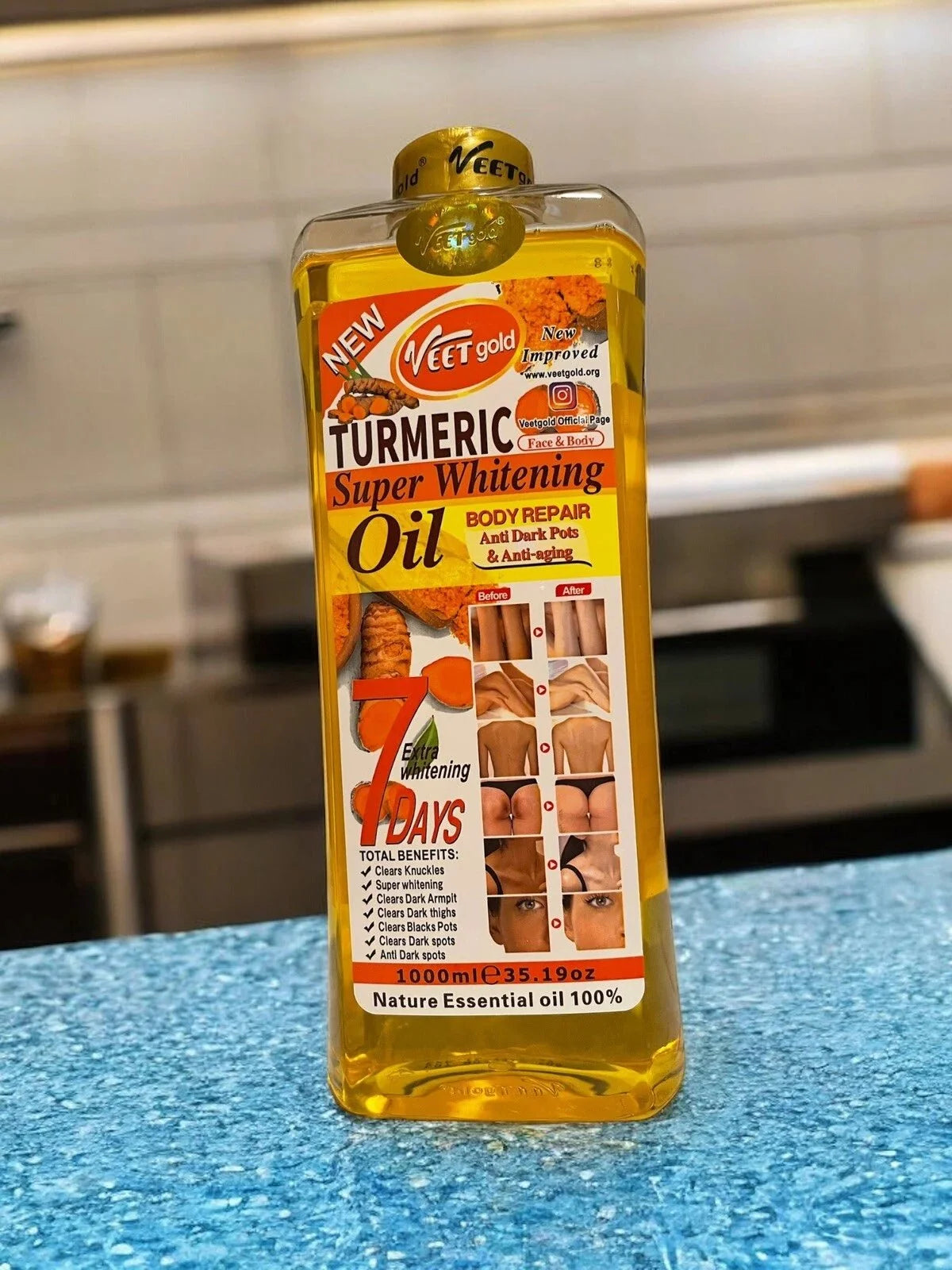Turmeric Body Oil 1000 ML - Bazarora