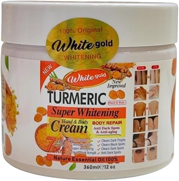 White Gold Turmeric Hand & Body Cream 360ml - Bazarora