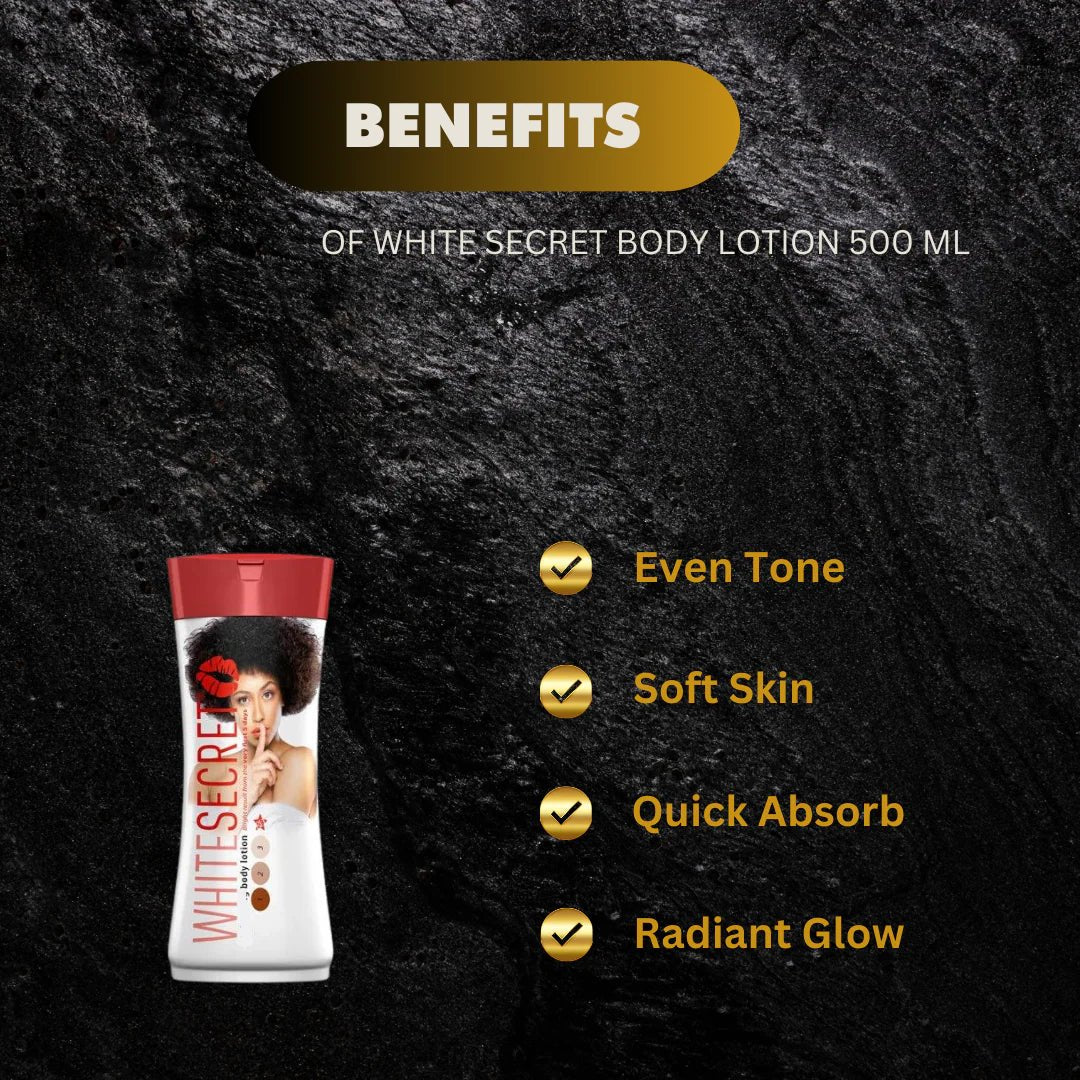 White Secret Body Lotion 500ml – Lightweight Hydrating Moisturizer - Bazarora
